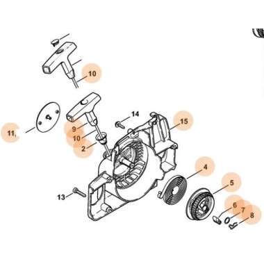 Стартер Holzfforma для STIHL MS180 (оранжевый)