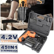 45IN1 4.2V Lithium Cordless Screwdriver USB Rechargeable Hиheld Drill Tool Folded or Straight Using 