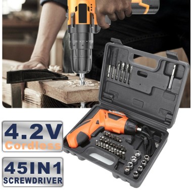 45IN1 4.2V Lithium Cordless Screwdriver USB Rechargeable Hиheld Drill Tool Folded or Straight Using 